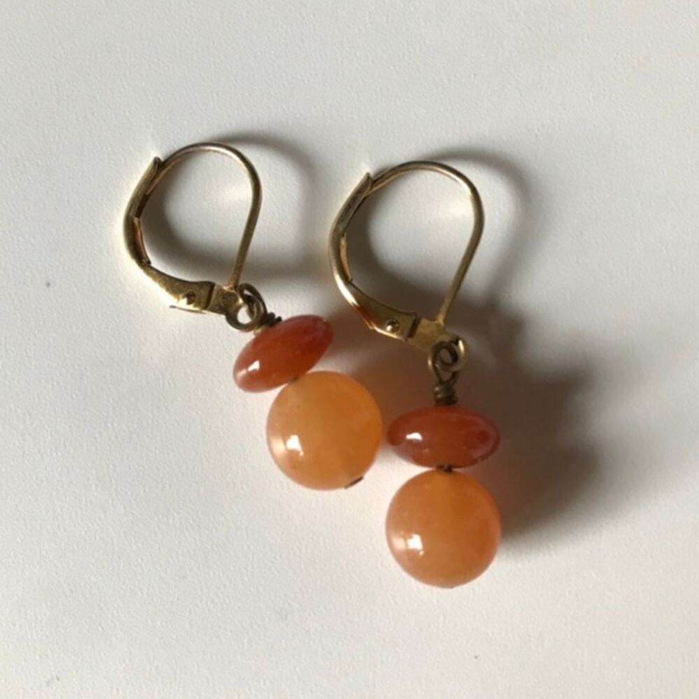 Artisan semiprecious dainty carnelian dangle earrings